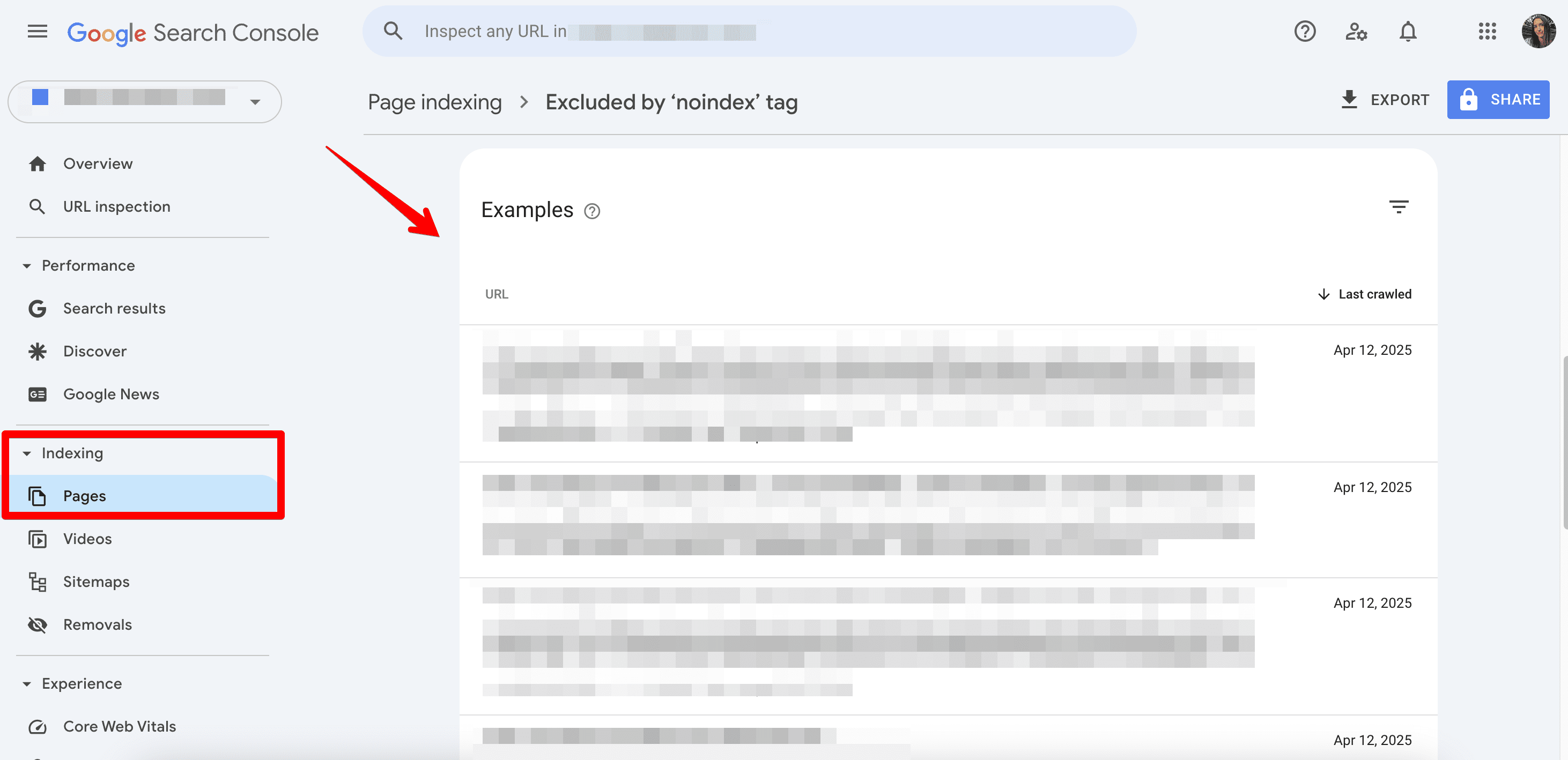 Pages blocked from indexing in GSC