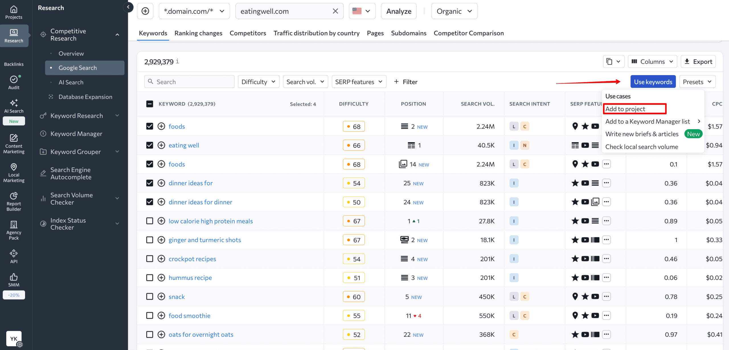 Add keywords to your SE Ranking project for tracking Add keywords for tracking in SE Ranking