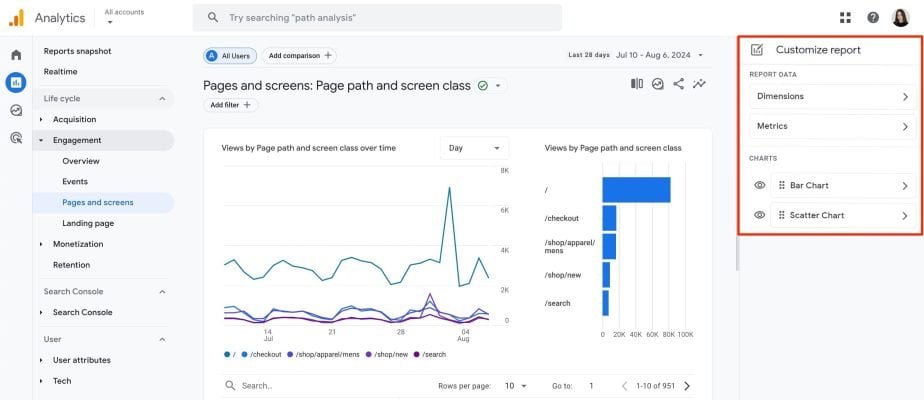 Customize Events report in GA4 GA4 report customization