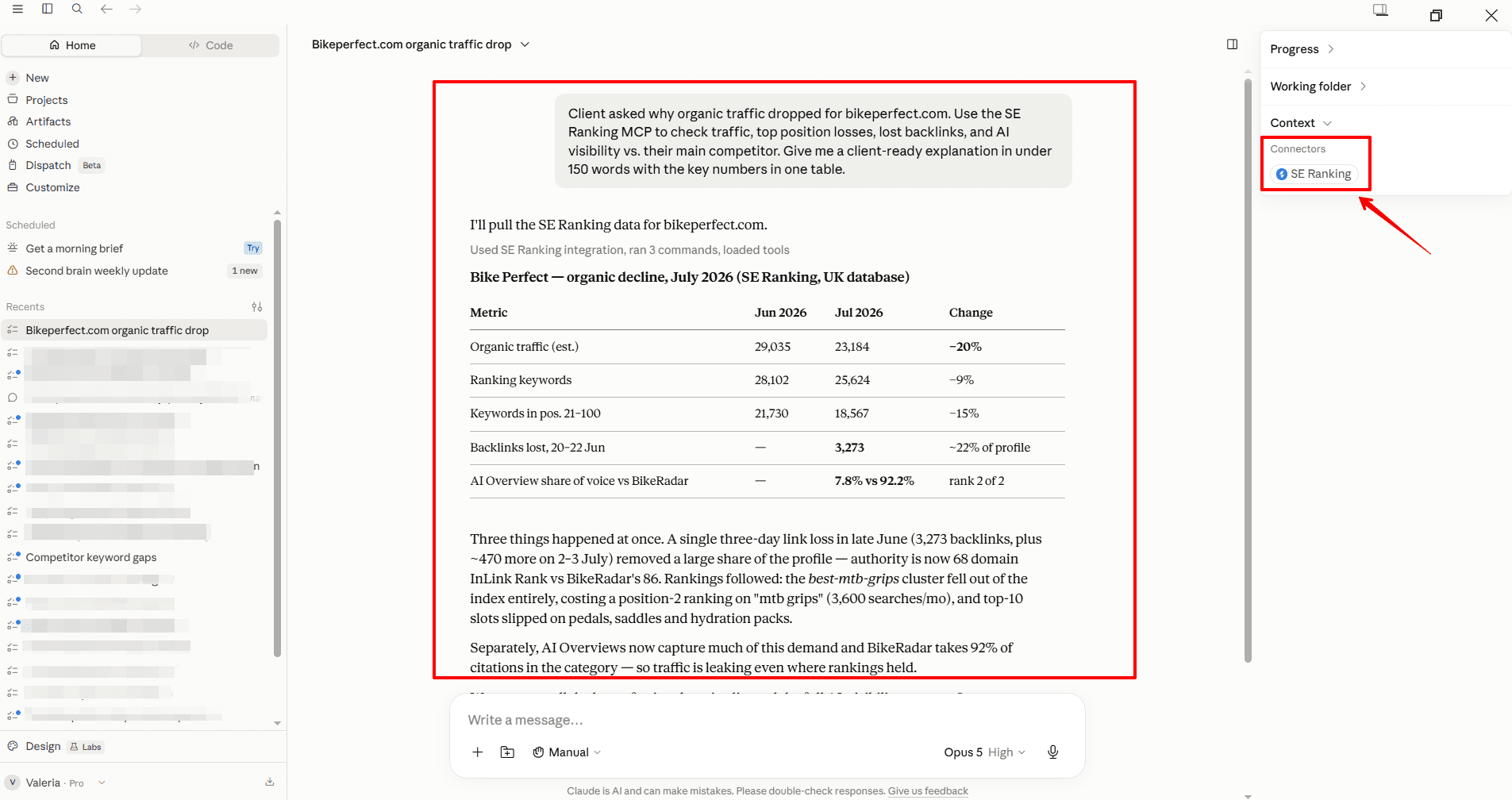 Using SE Ranking MCP