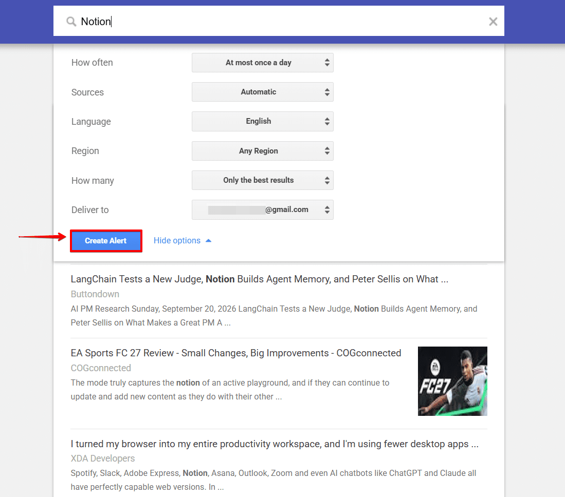 Setting up Google Alerts for the competitor brand How to set up Google Alerts