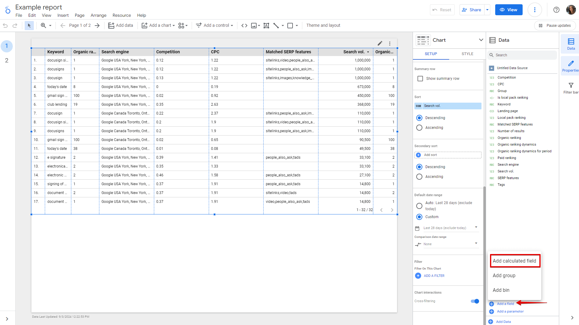 Creating custom formulas in Looker Studio