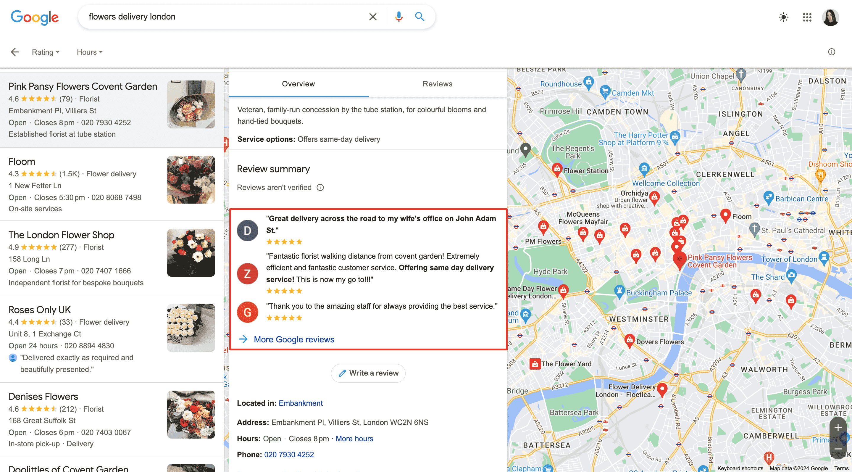 Google reviews