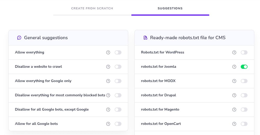 Ready-made robots.txt files Ready-made robots.txt files