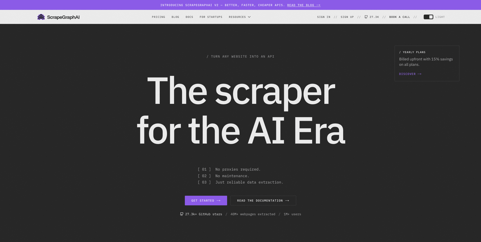 ScrapeGraphAI homepage ScrapeGraphAI