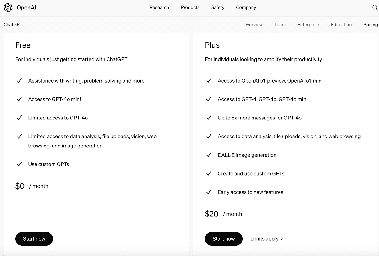 ChatGPT subscription plans