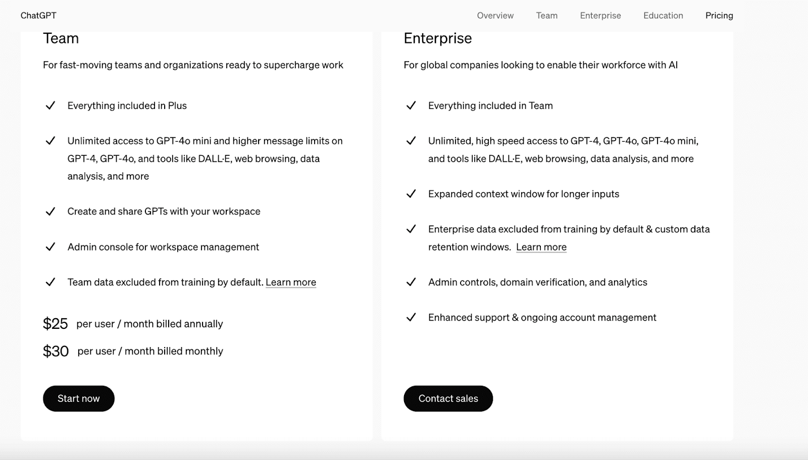 ChatGPT pricing