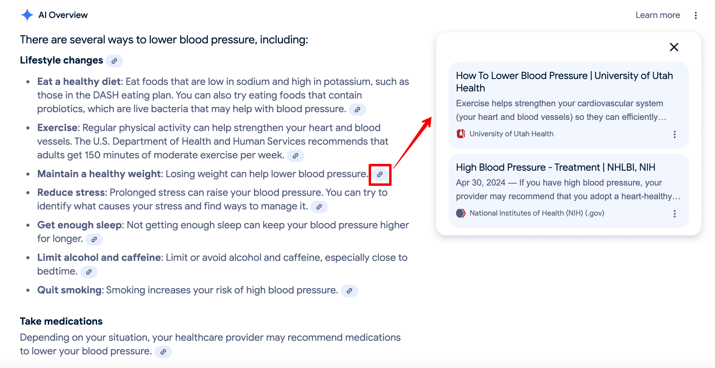 Links in AI Overviews