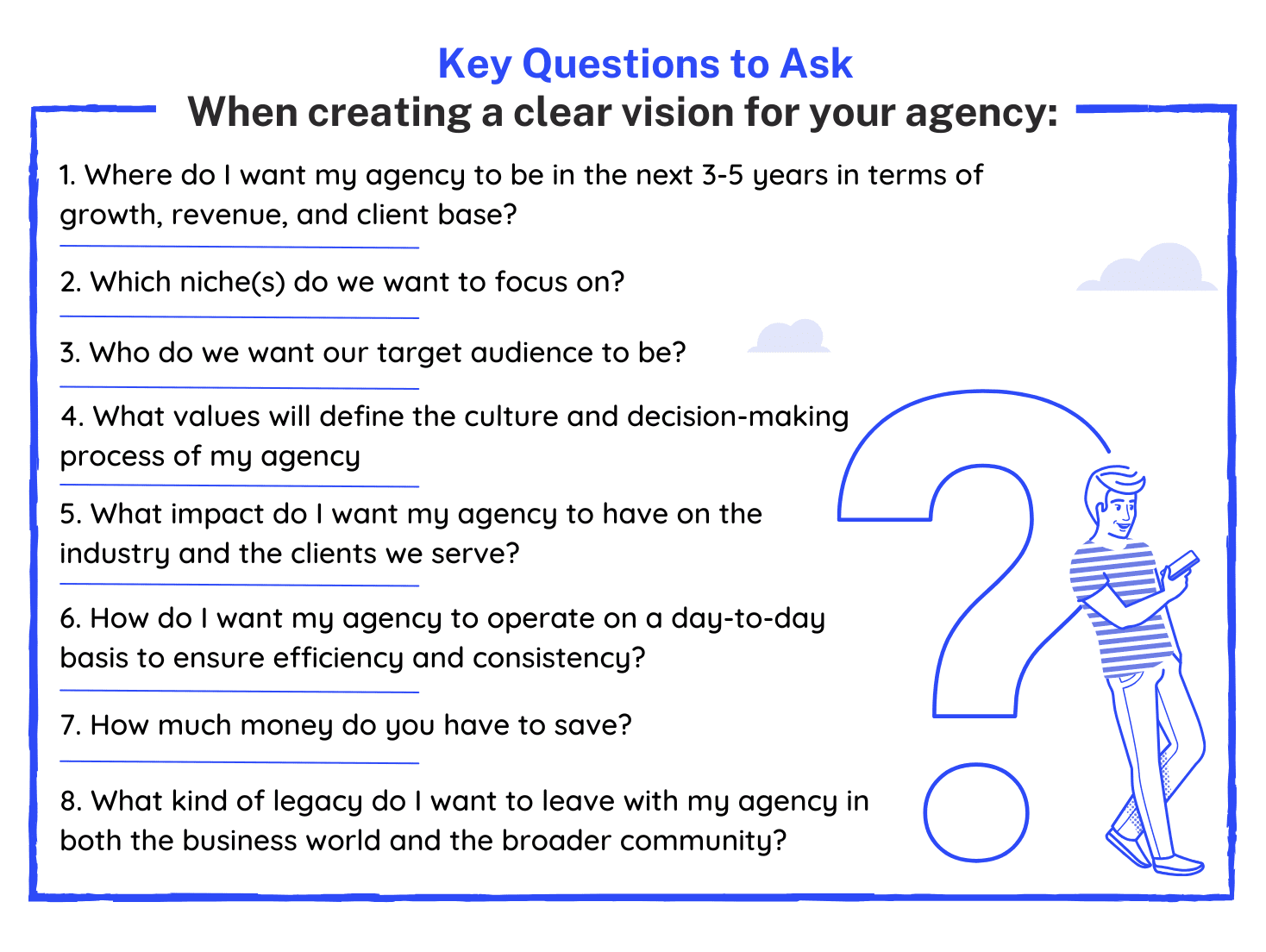 key questions to ask when creating a clear vision for your agency