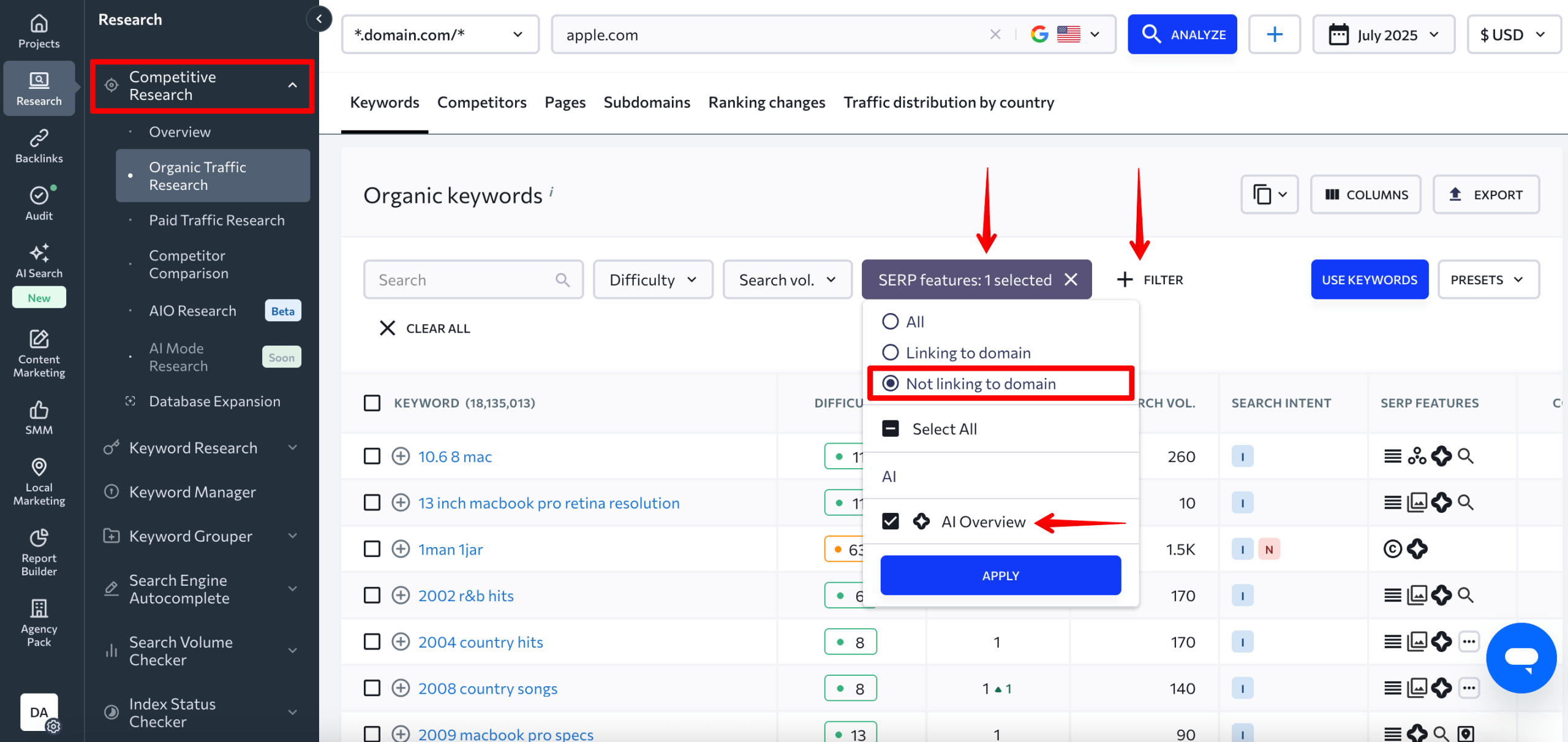 How to find your keywords that trigger AIOs but don’t mention your site