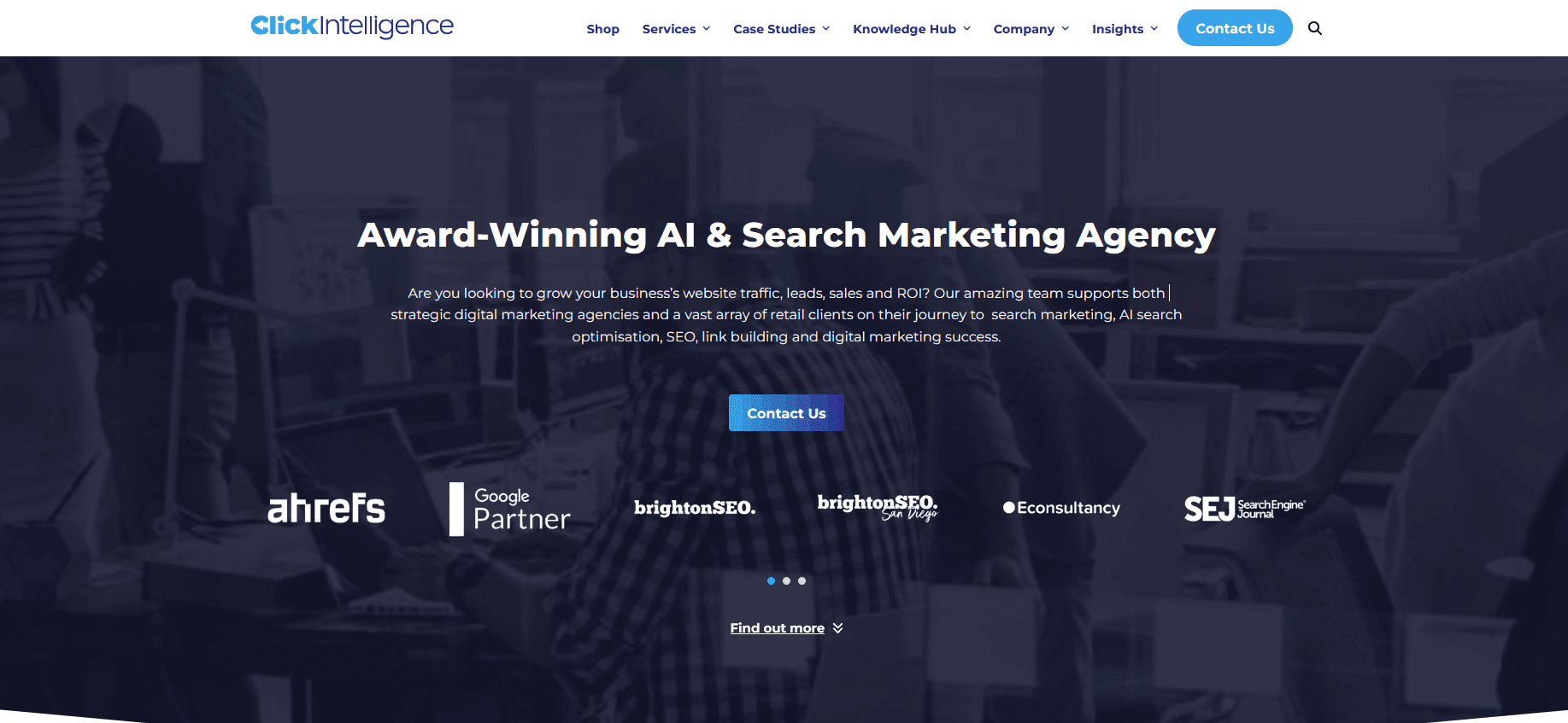 Click Intelligence homepage