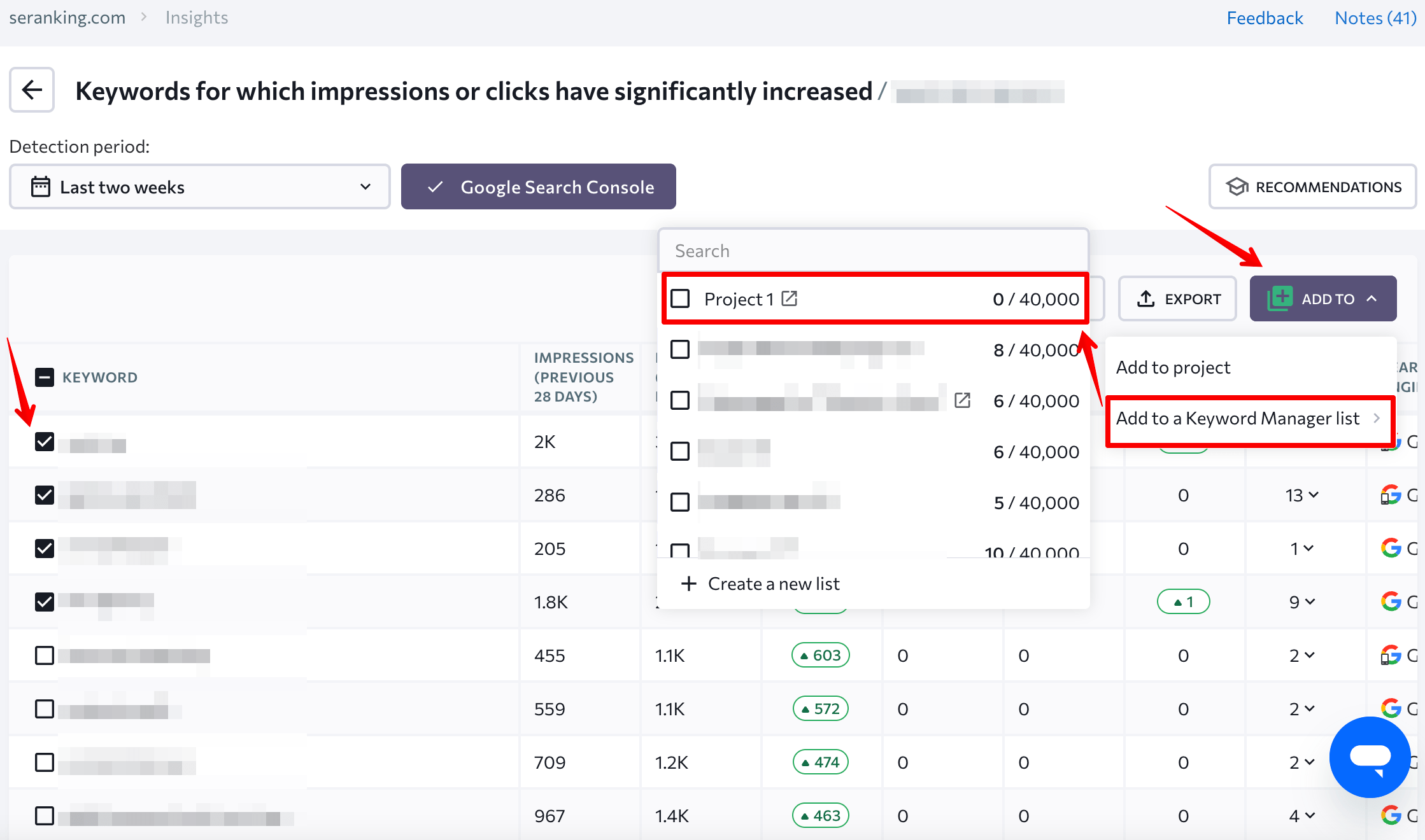 Adding keywords to Keyword Manager 