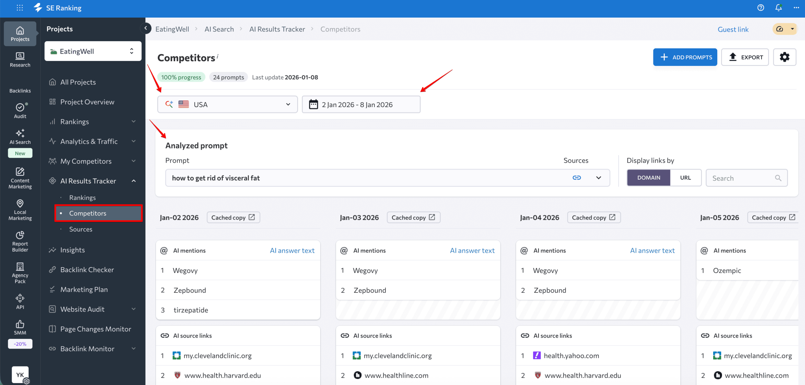 See historical data for competitors in AI search Historical data for AI search competitors