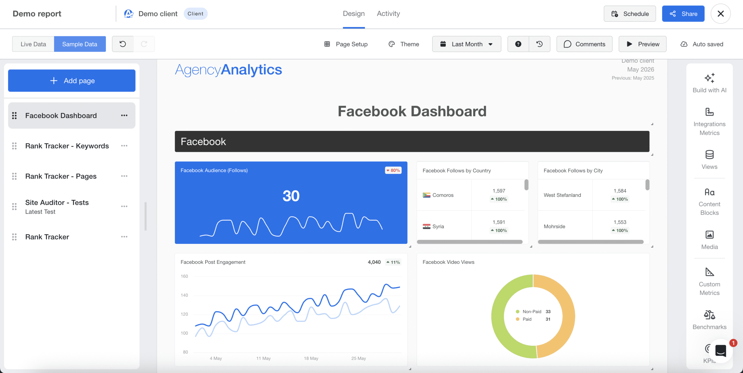 Building reports with AgencyAnalytics AgencyAnalytics report