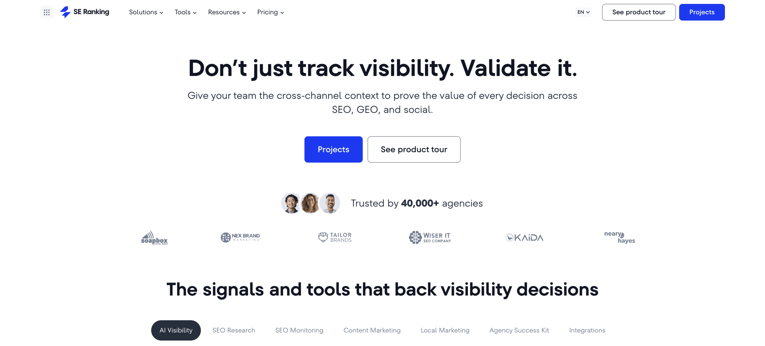 SE Ranking SEO Platform homepage SE Ranking homepage