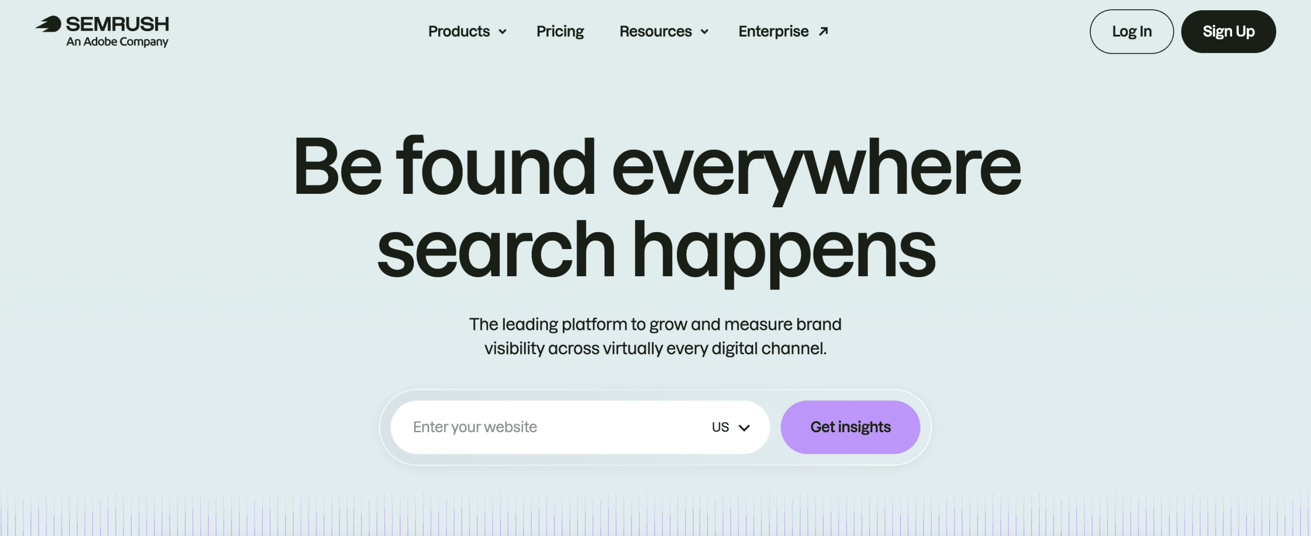 Homepage on Semrush website Semrush homepage