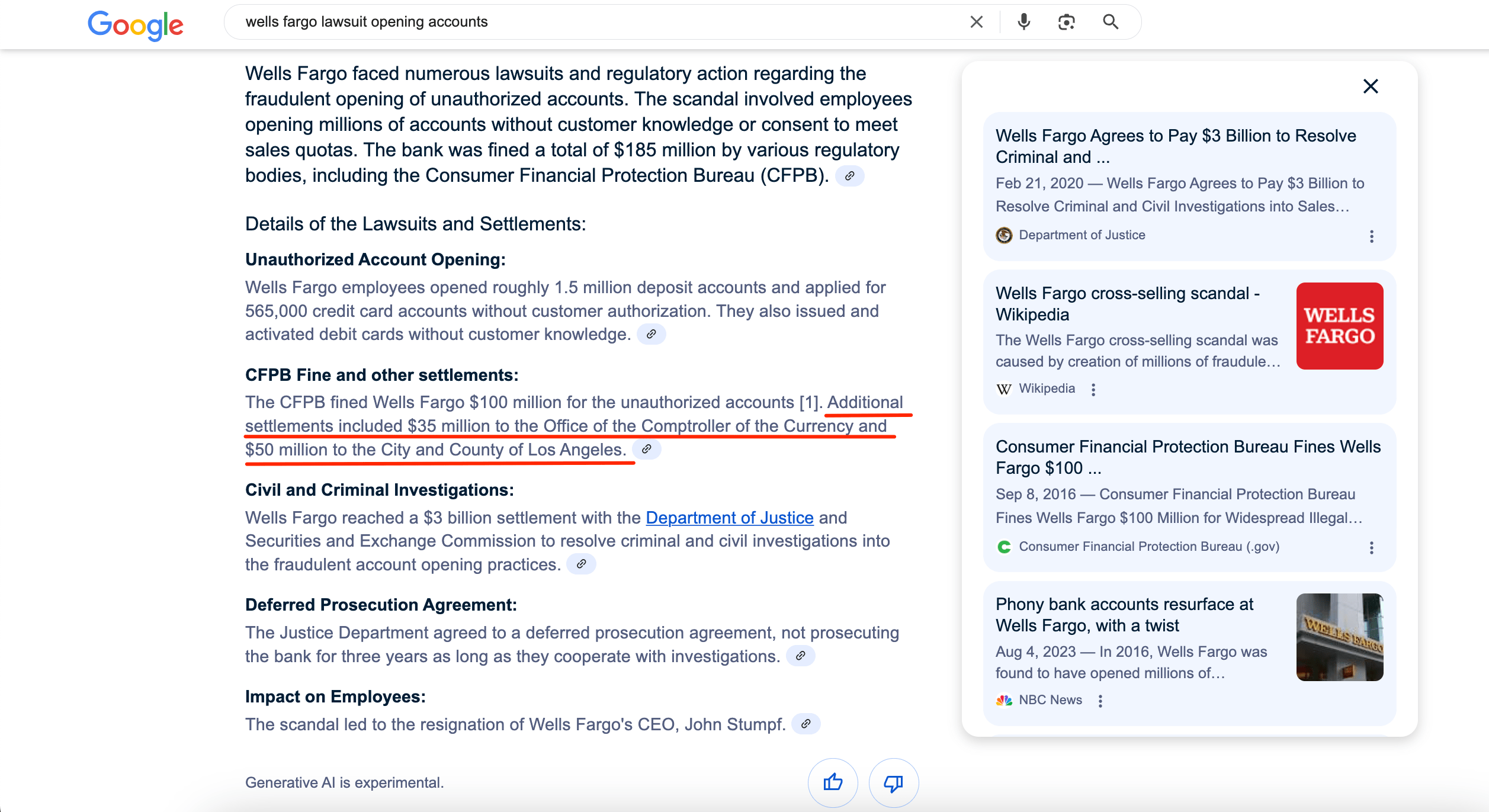 AIO for wells fargo lawsuit