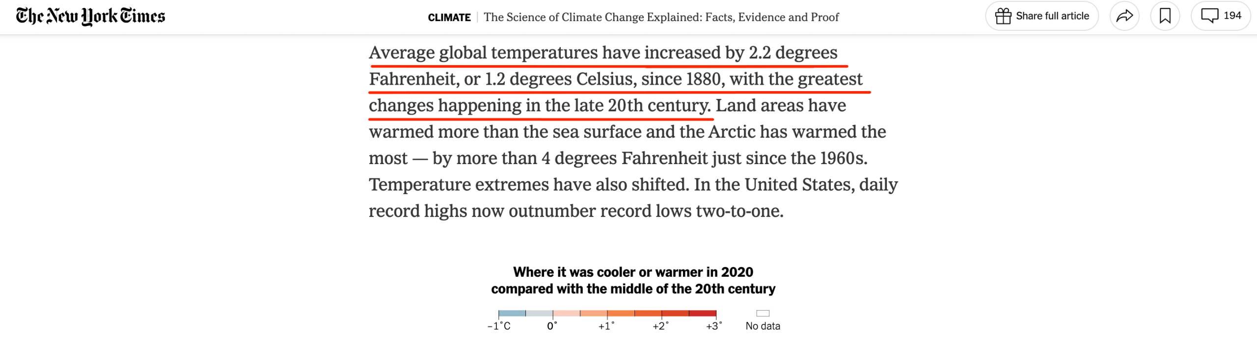 NYT on climate change