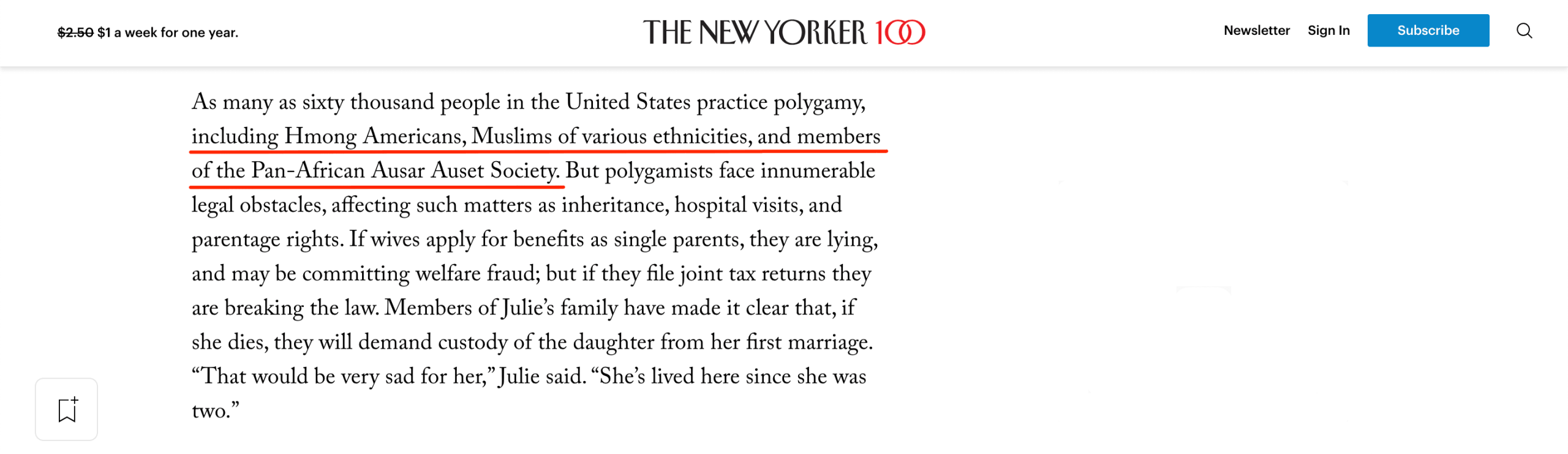 The New Yorker on polygamy in america