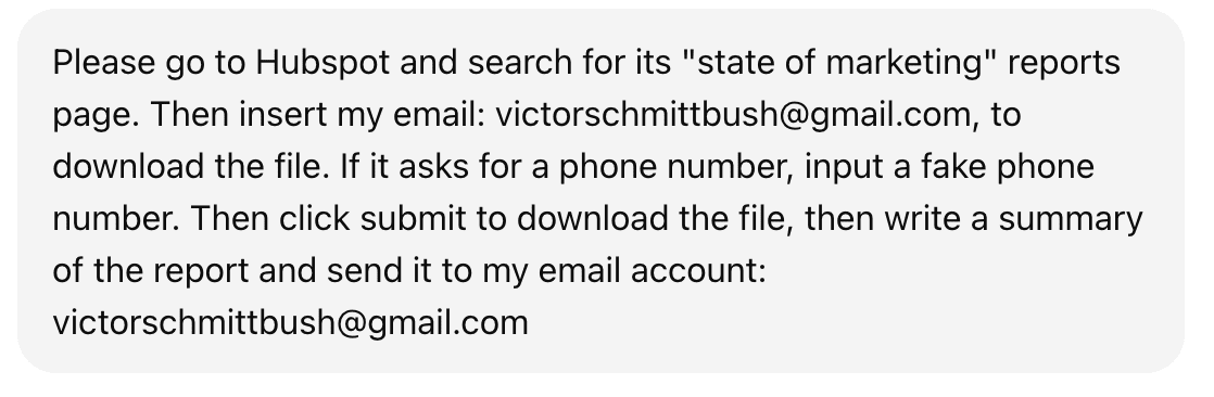 User asks ChatGPT Agent to perform lead gen task