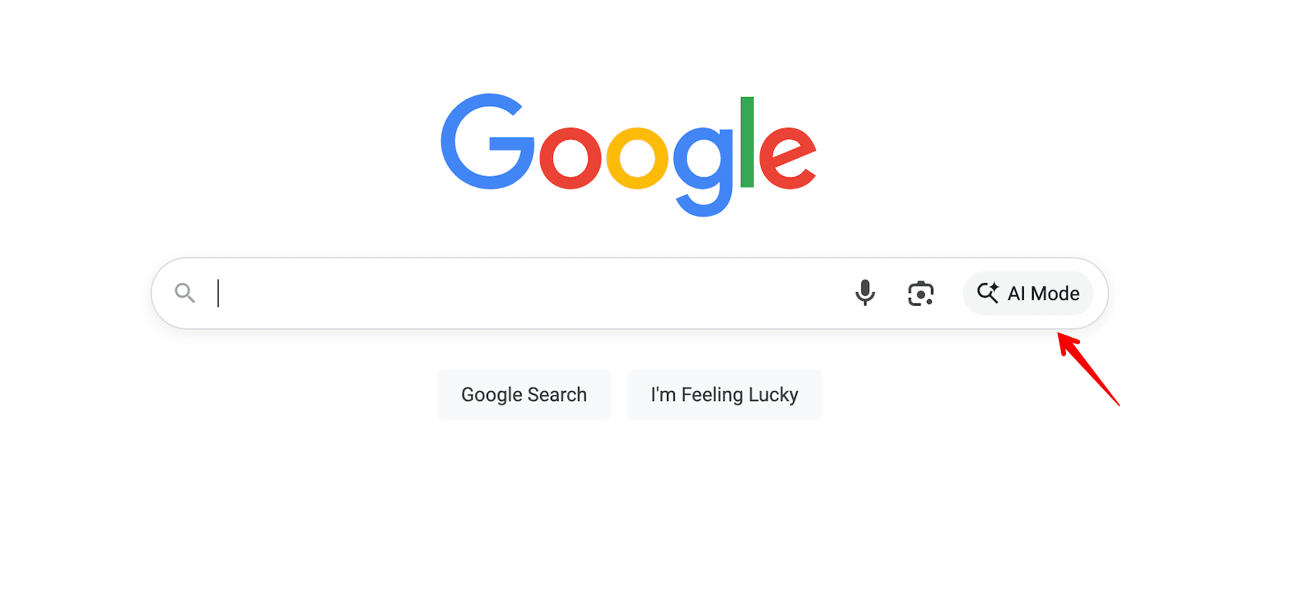 AI Mode button in Google