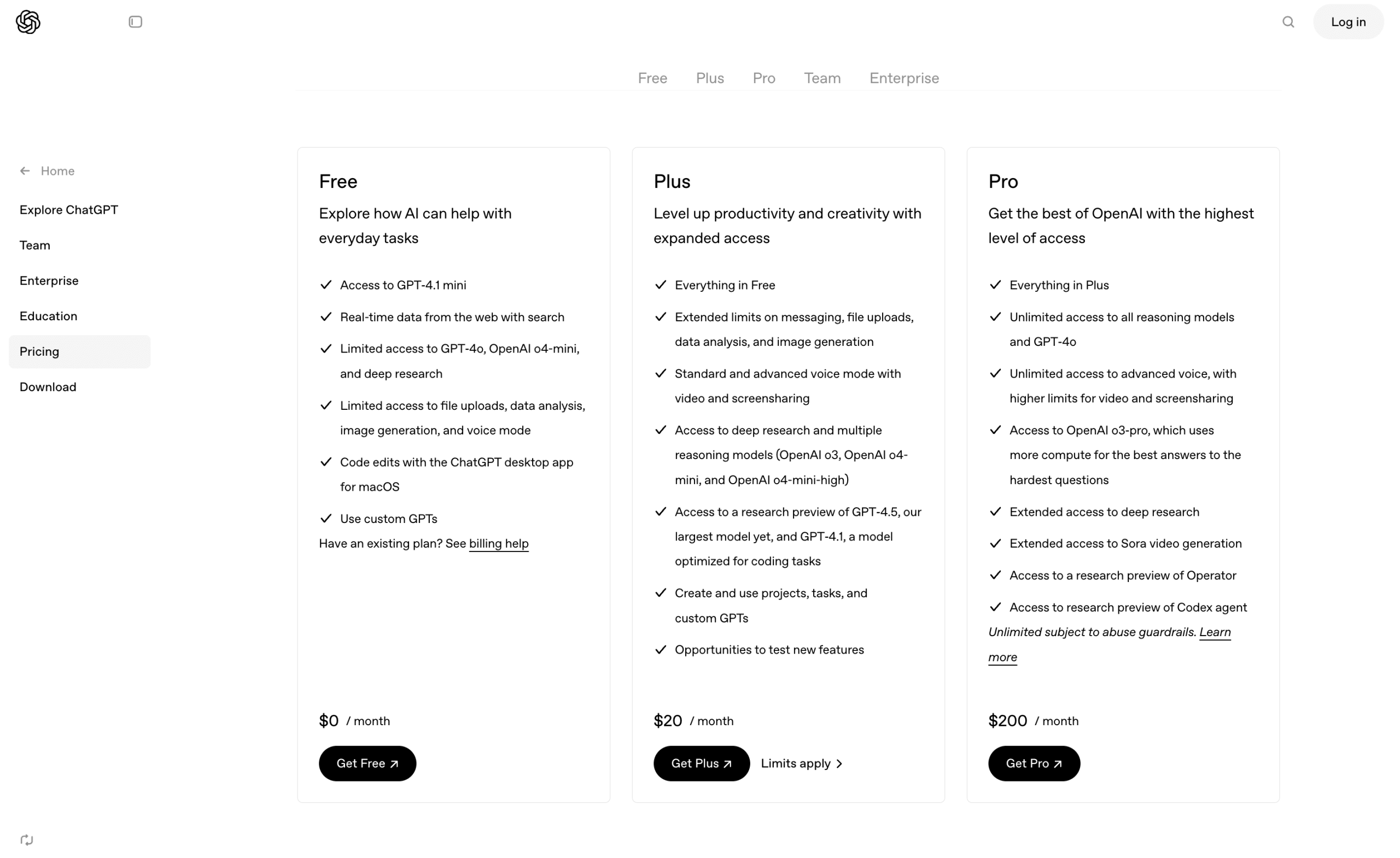 ChatGPT's pricing plans