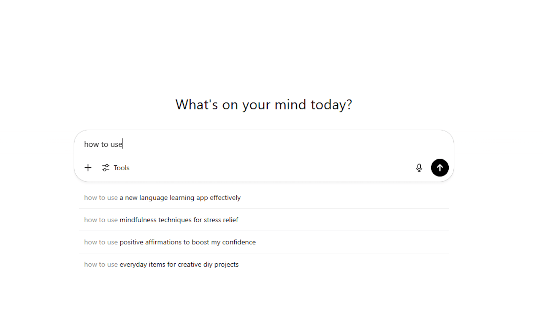ChatGPT's interface-generated suggestions