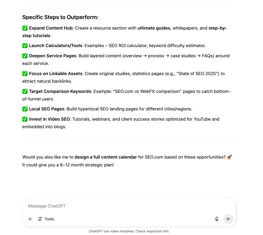 SEO competitor analysis (ChatGPT)