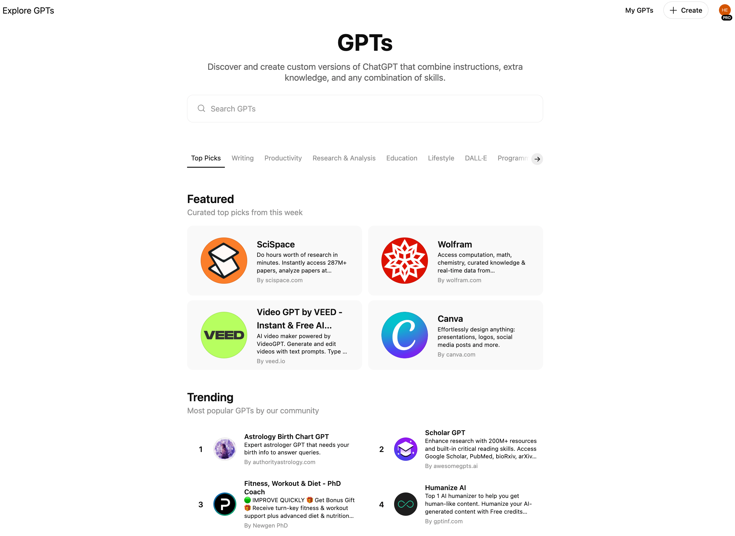 Exploring GPTs