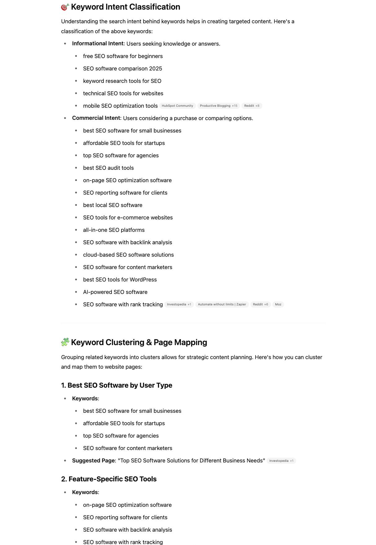 Keyword analysis with ChatGPT