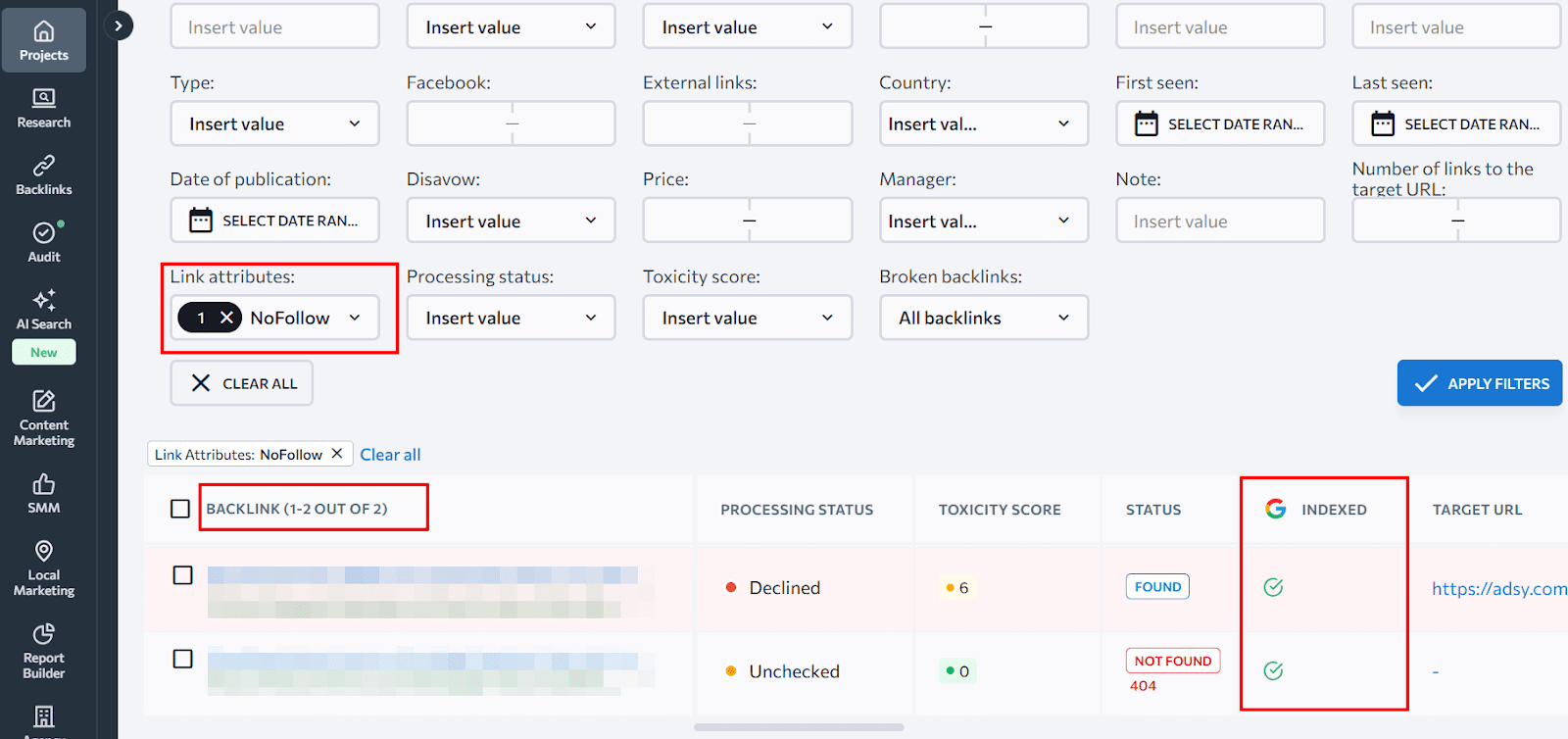 SE Ranking’s Backlink Monitor 