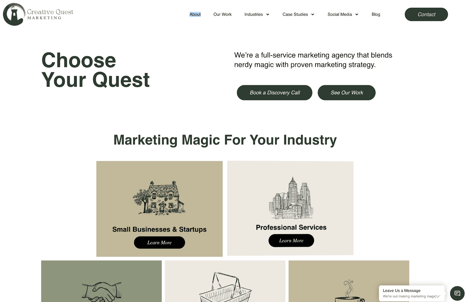 Creative Quest Marketing Inc. main page