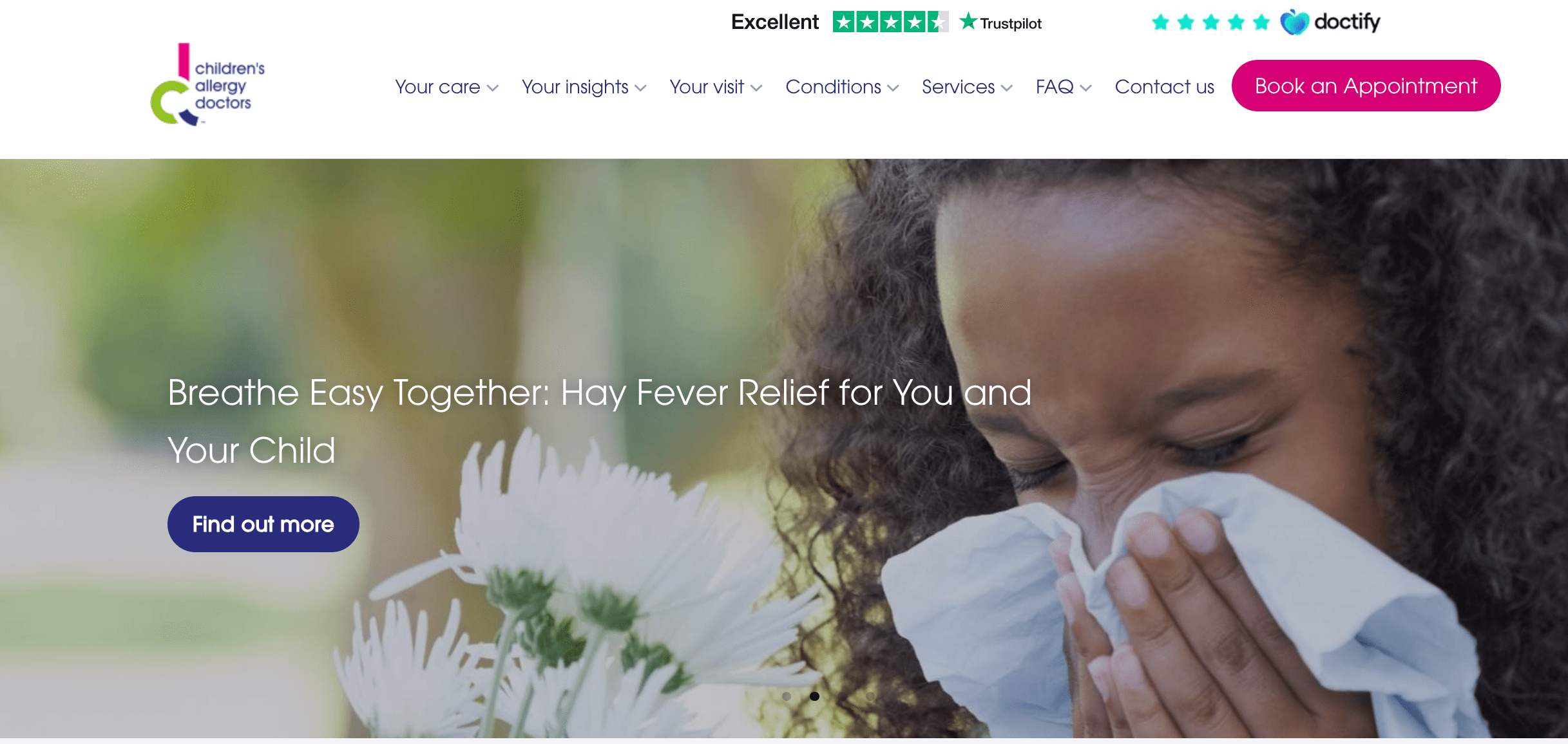 Children’s Allergy Doctors homepage