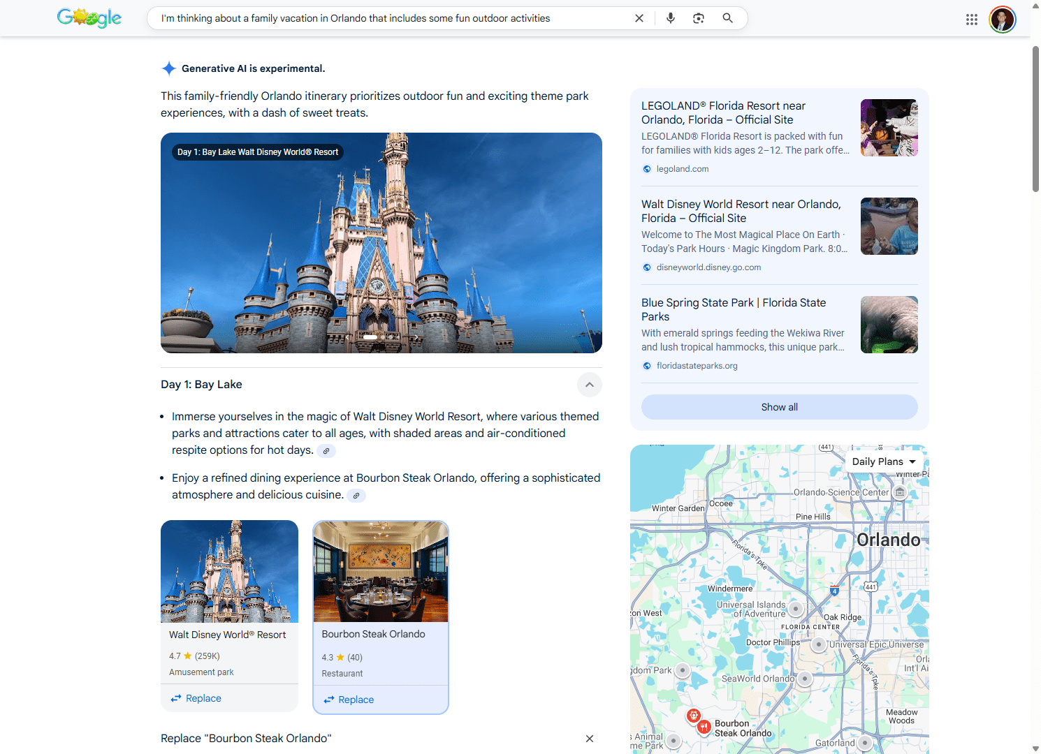 Advanced travel features in AI Mode