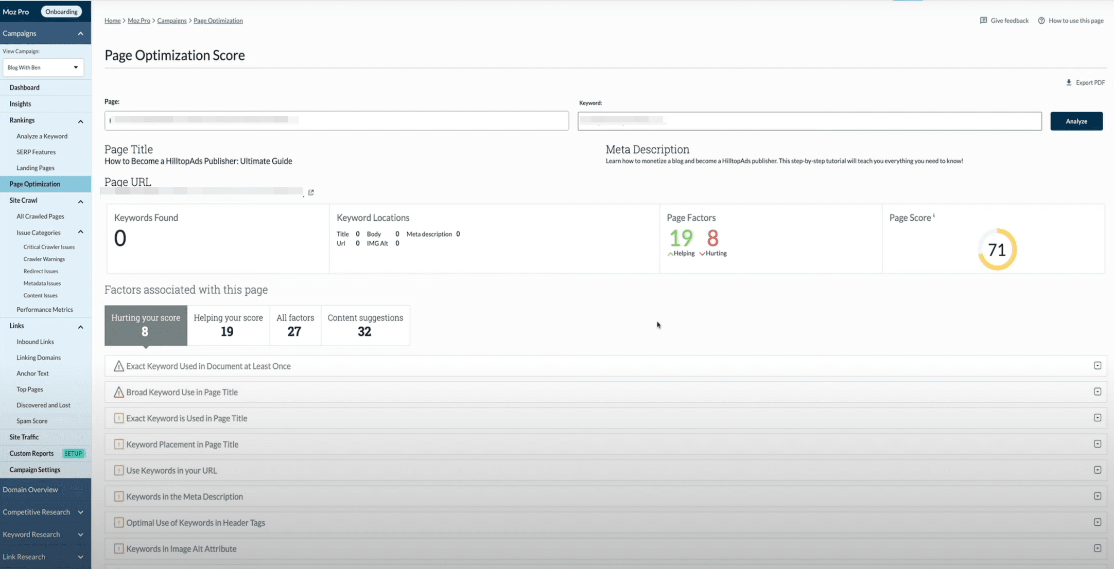 Moz’s functionality
