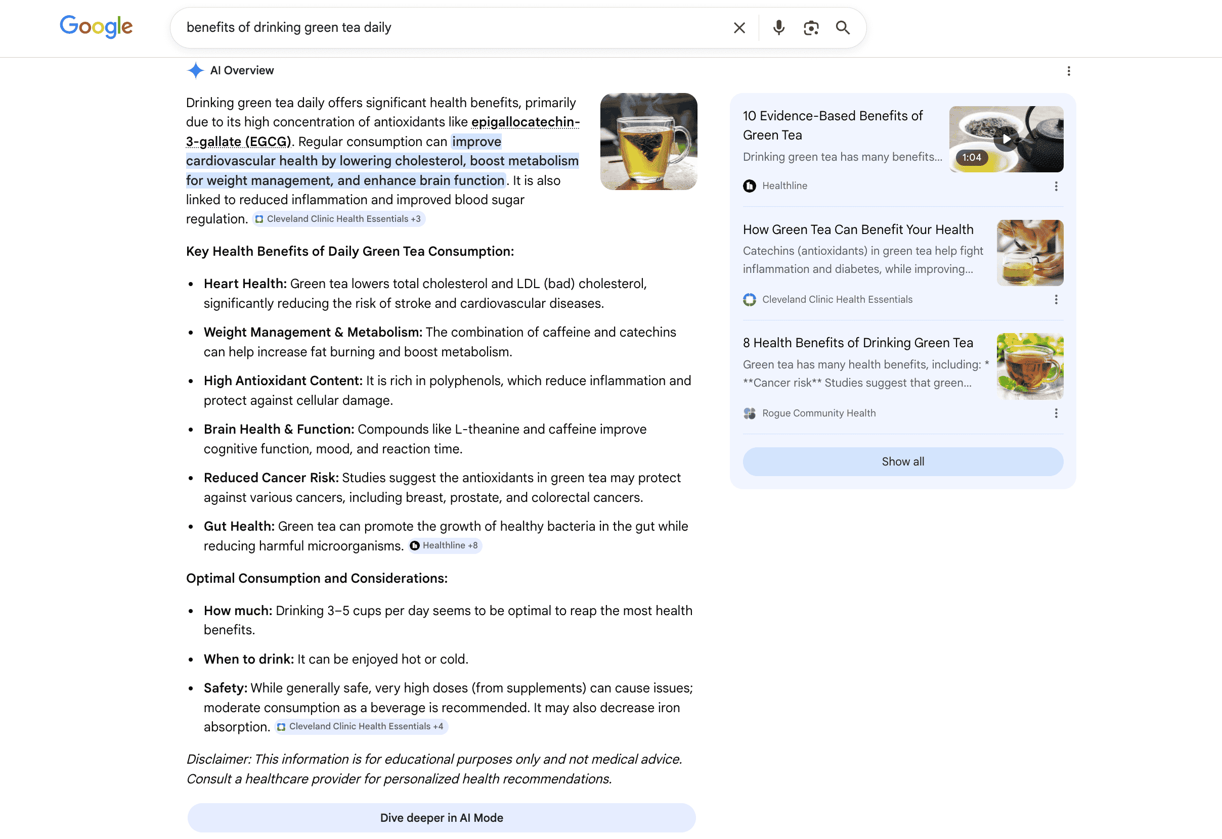 AI Overviews summary layout AI Overviews answer card