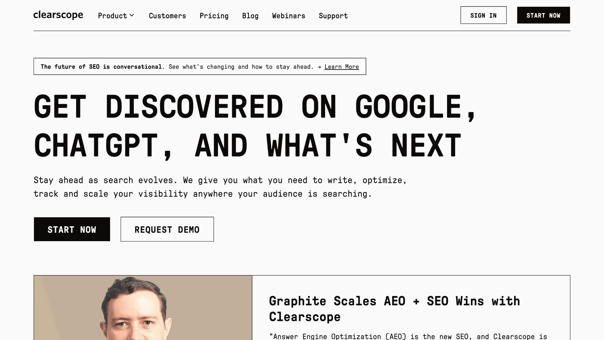 Clearscope Clearscope home page