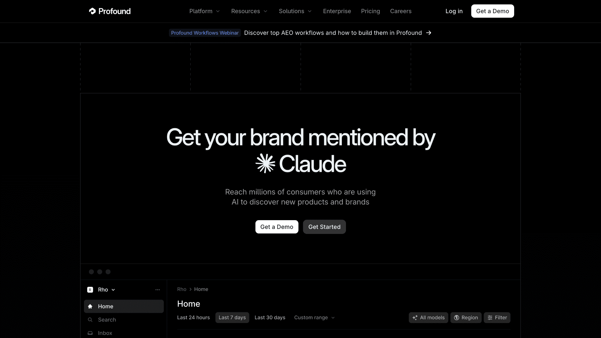 Profound Profound home page