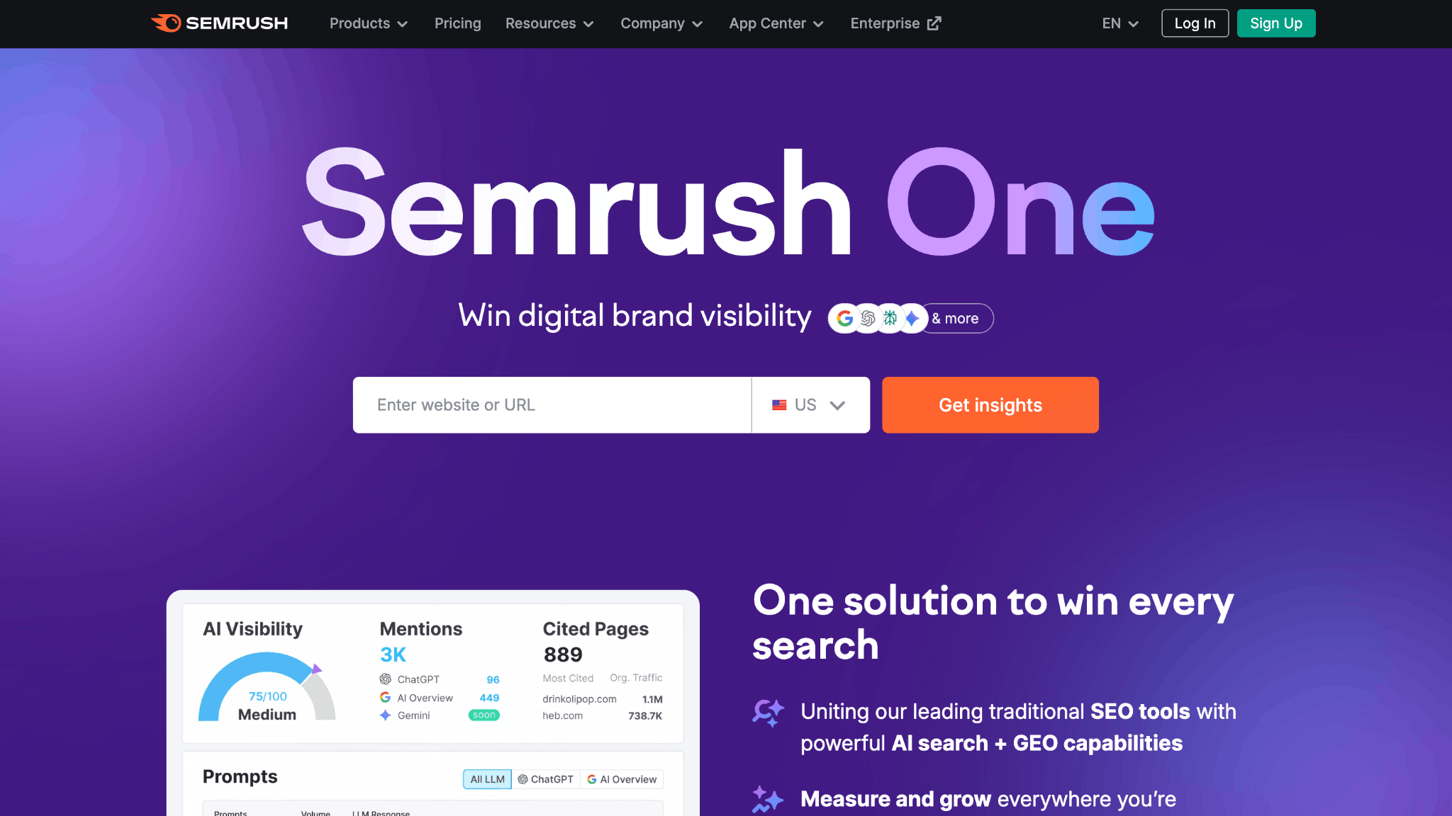 Semrush Semrush home page