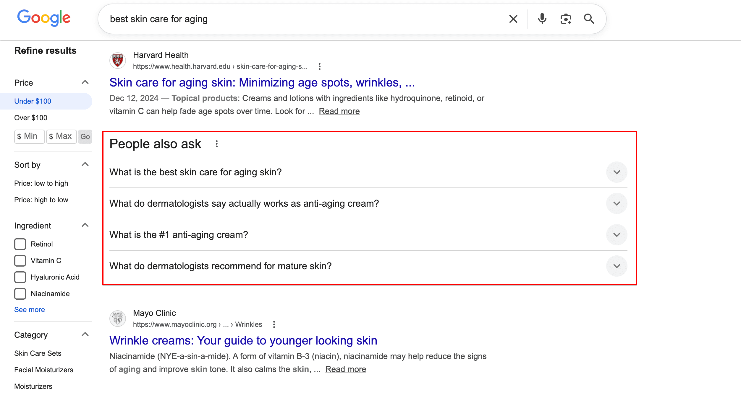PAA SERP feature in Google search People Also Ask SERP feature