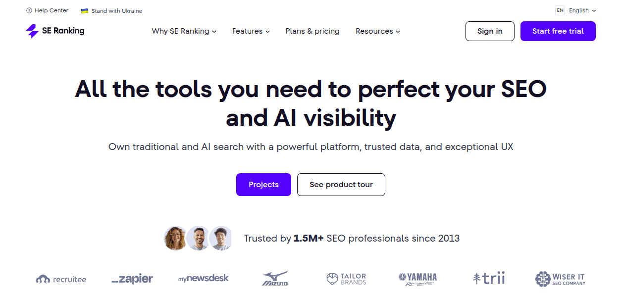 SE Ranking SE Ranking homepage