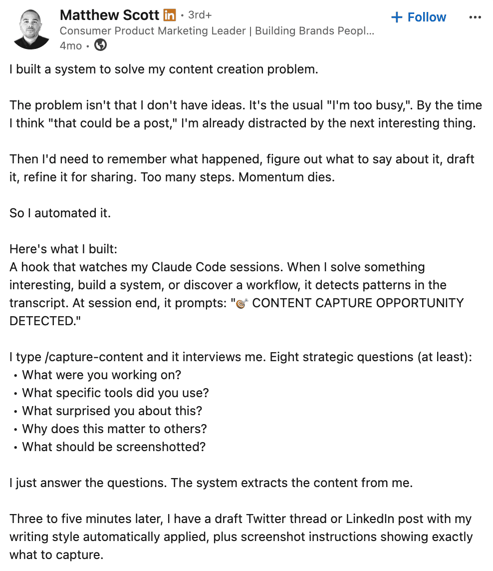 content idea generation based on Claude Code sessions content idea generation in Claude