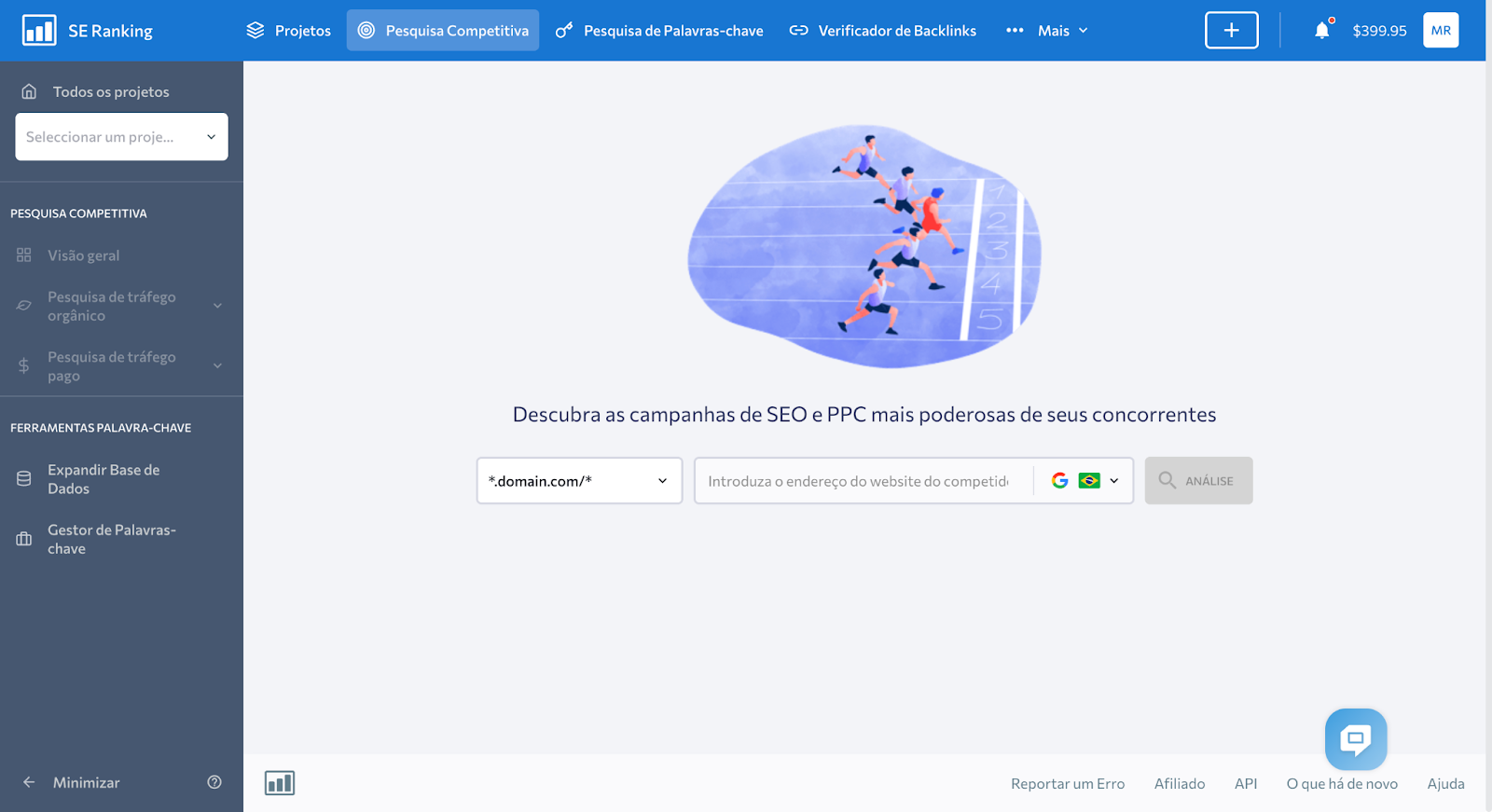 visão panorâmica do desempenho do site