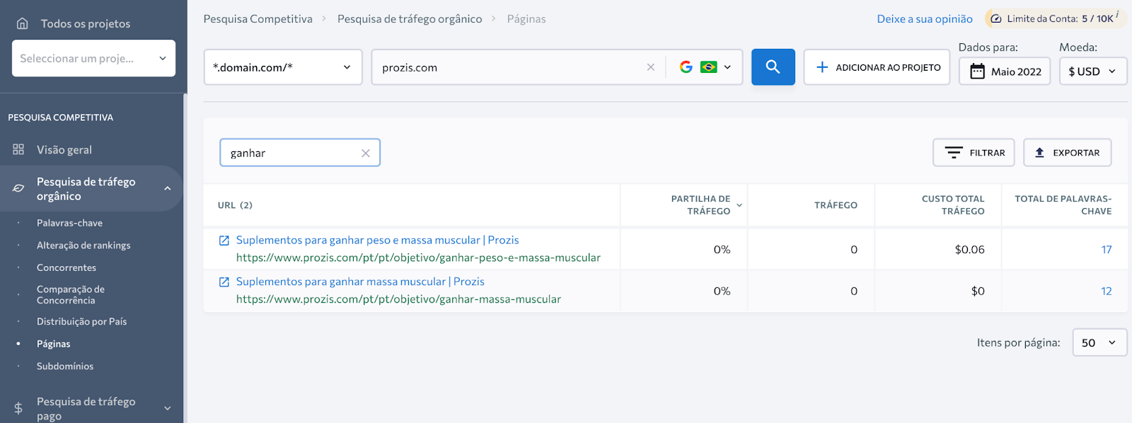 Encontrar páginas para contribuir por meio de palavras-chave