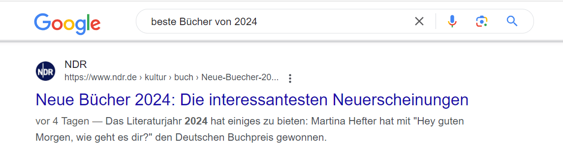 Beispiel einer URL mit Favicon in den Suchergebnissen 