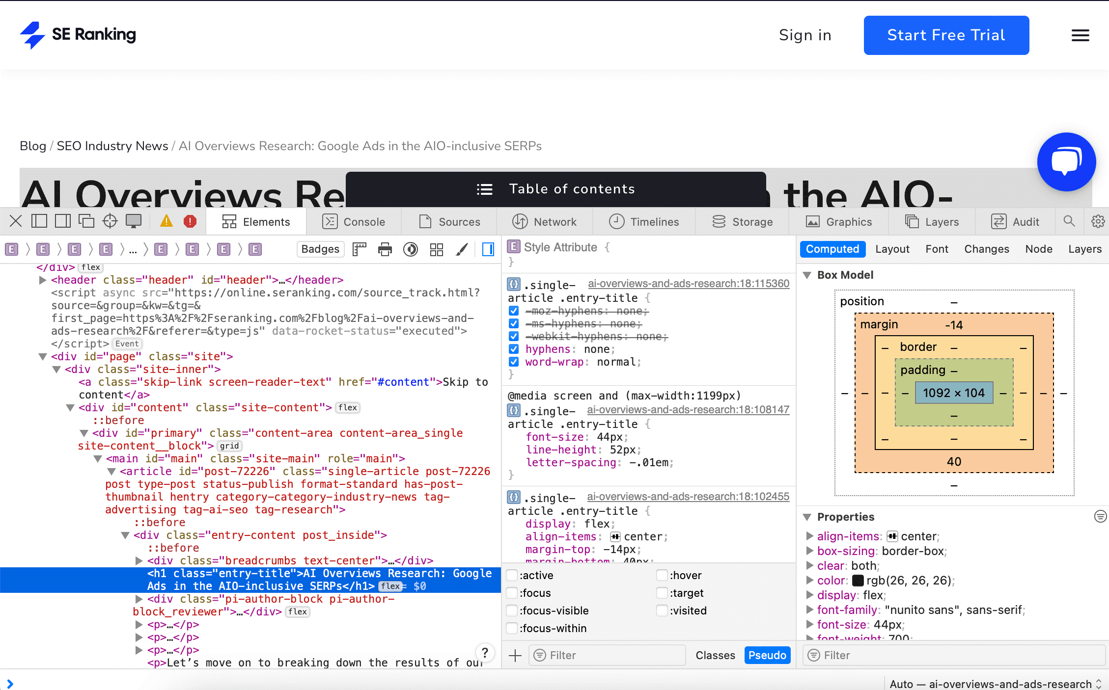 Anzeigen des HTML-Codes eines Elements in Safari