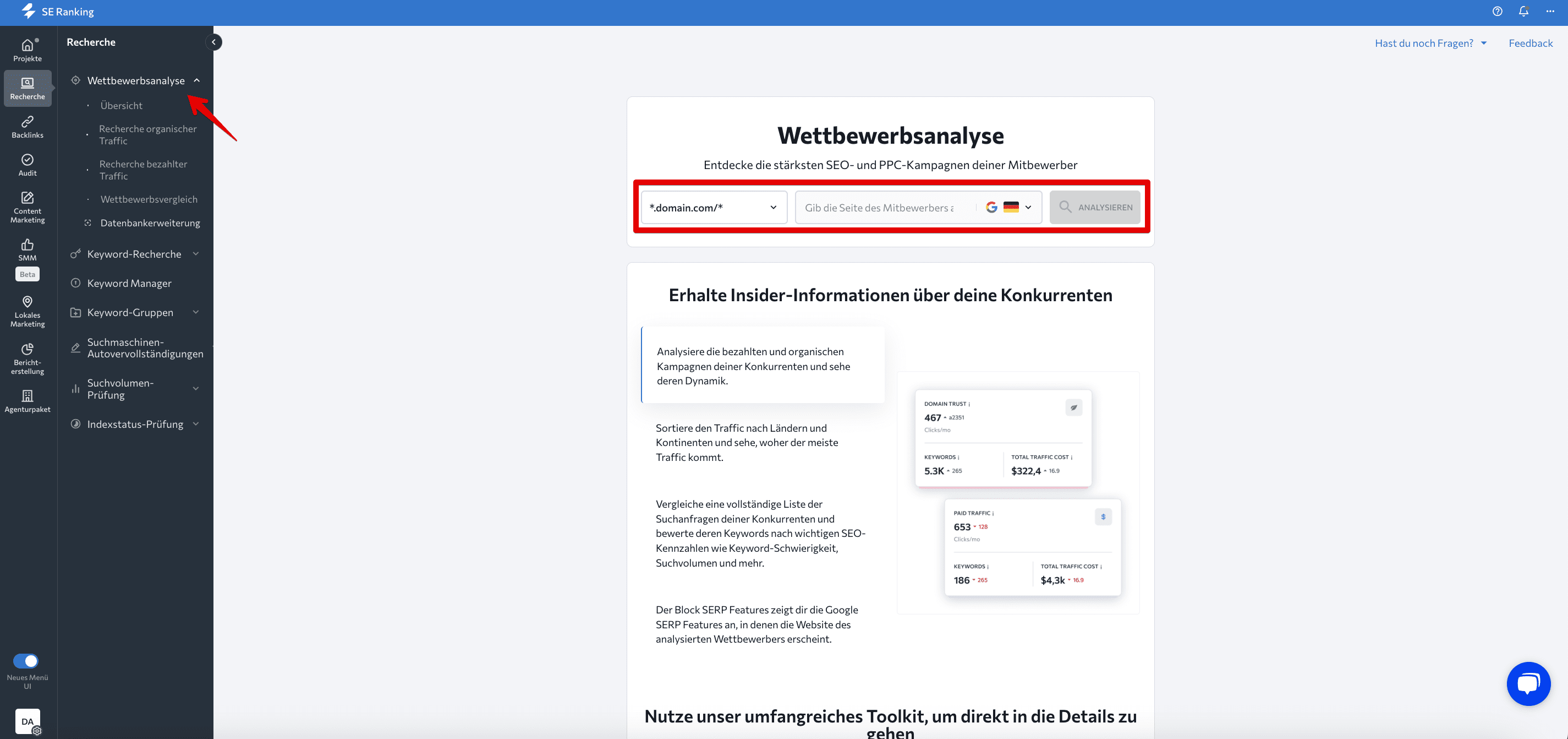 Wettbewerbsanalyse Tool