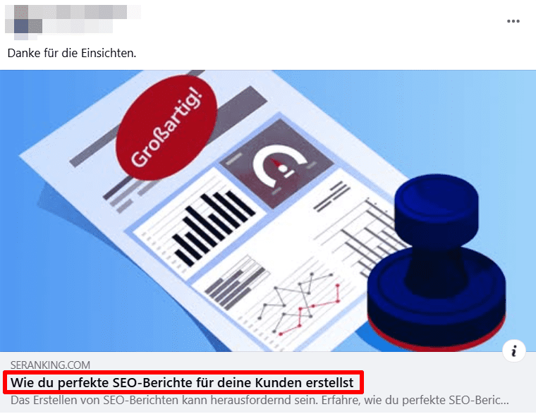 Titel-Tag in der Vorschau auf Social Media