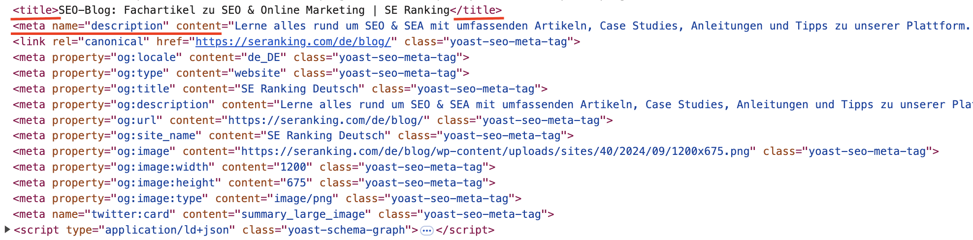 Unterschied zwischen Titel- und Meta-Description-Tags