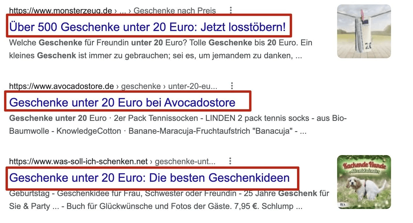 Wettbewerbsvorteil im SEO Titel
